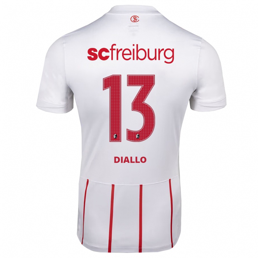 ילדים Thierno Diallo #13 לבן אדום צהוב הרחק ג'רזי 2026/27 חולצה קצרה