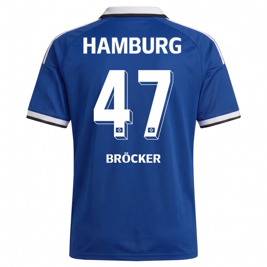 ילדים Mads Bröcker #47 לבן כחול הרחק ג'רזי 2026/27 חולצה קצרה
