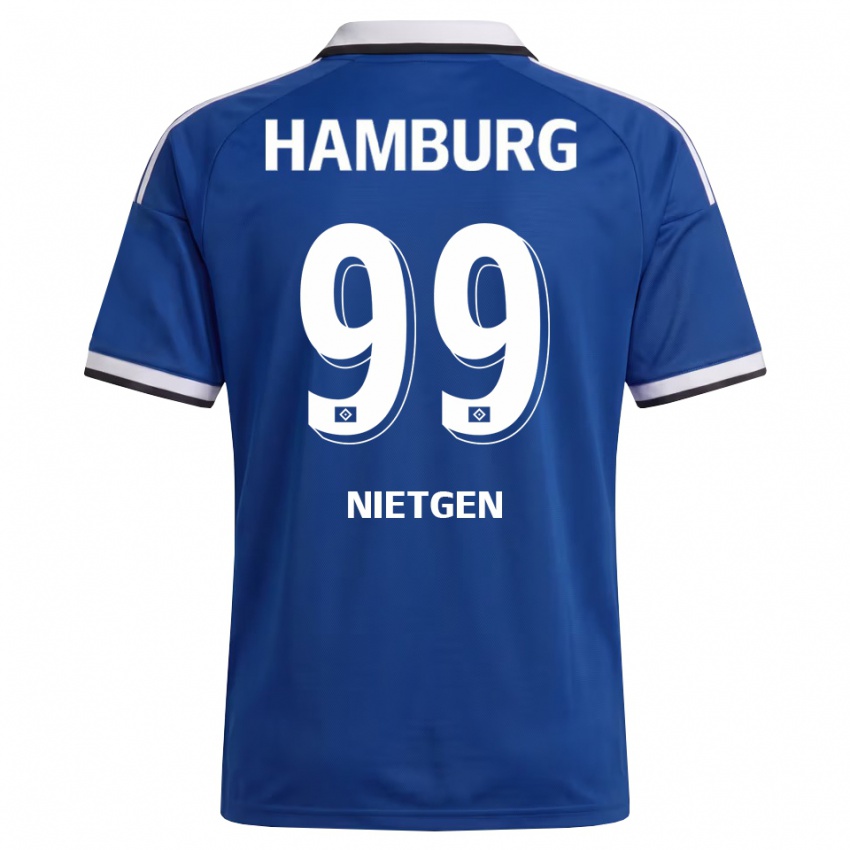 ילדים Marvin Nietgen #99 לבן כחול הרחק ג'רזי 2026/27 חולצה קצרה