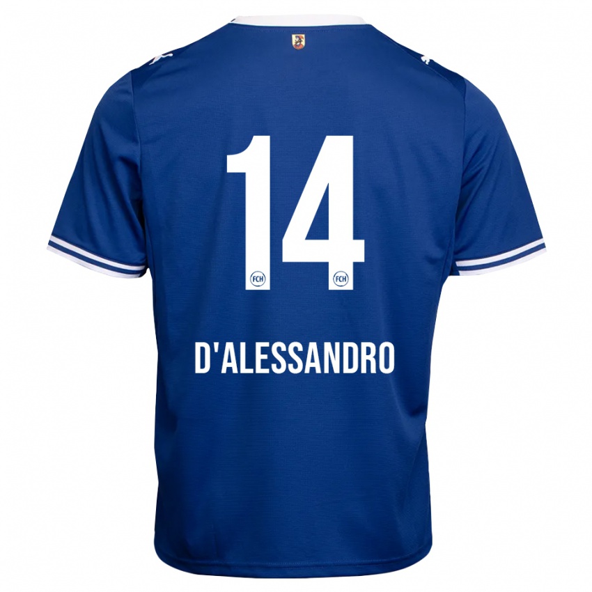 ילדים Aldo D'alessandro #14 כחול מלכותי לבן הרחק ג'רזי 2026/27 חולצה קצרה