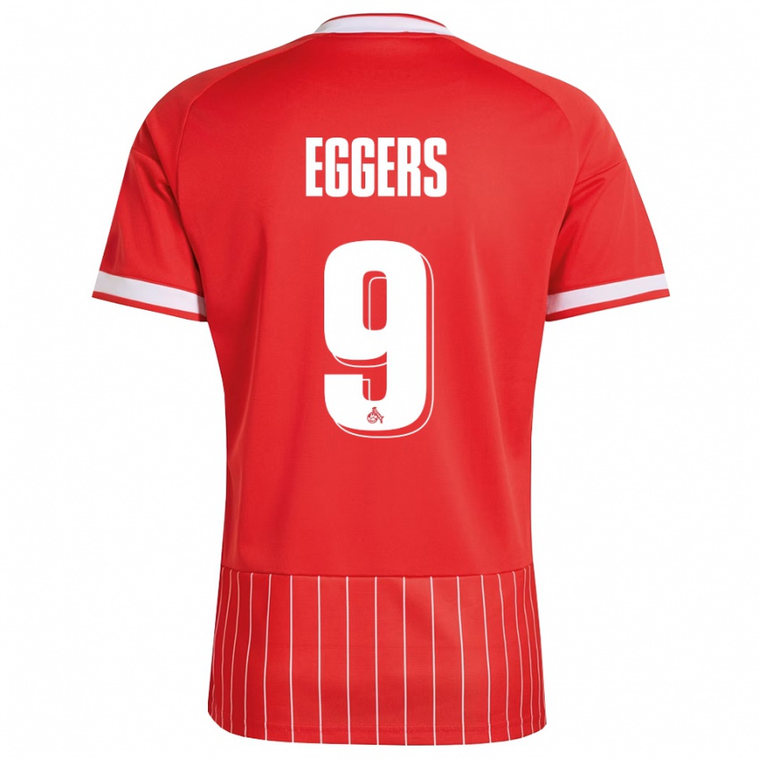 ילדים Milian Eggers #9 ירוק אדום לבן הרחק ג'רזי 2026/27 חולצה קצרה