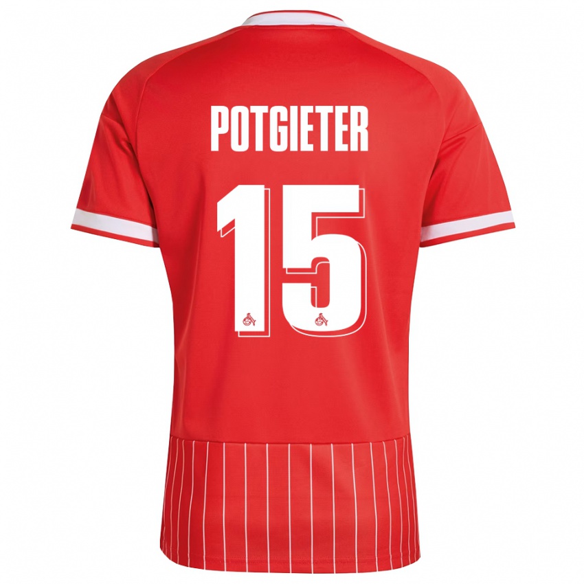 ילדים Jaylen Potgieter #15 ירוק אדום לבן הרחק ג'רזי 2026/27 חולצה קצרה