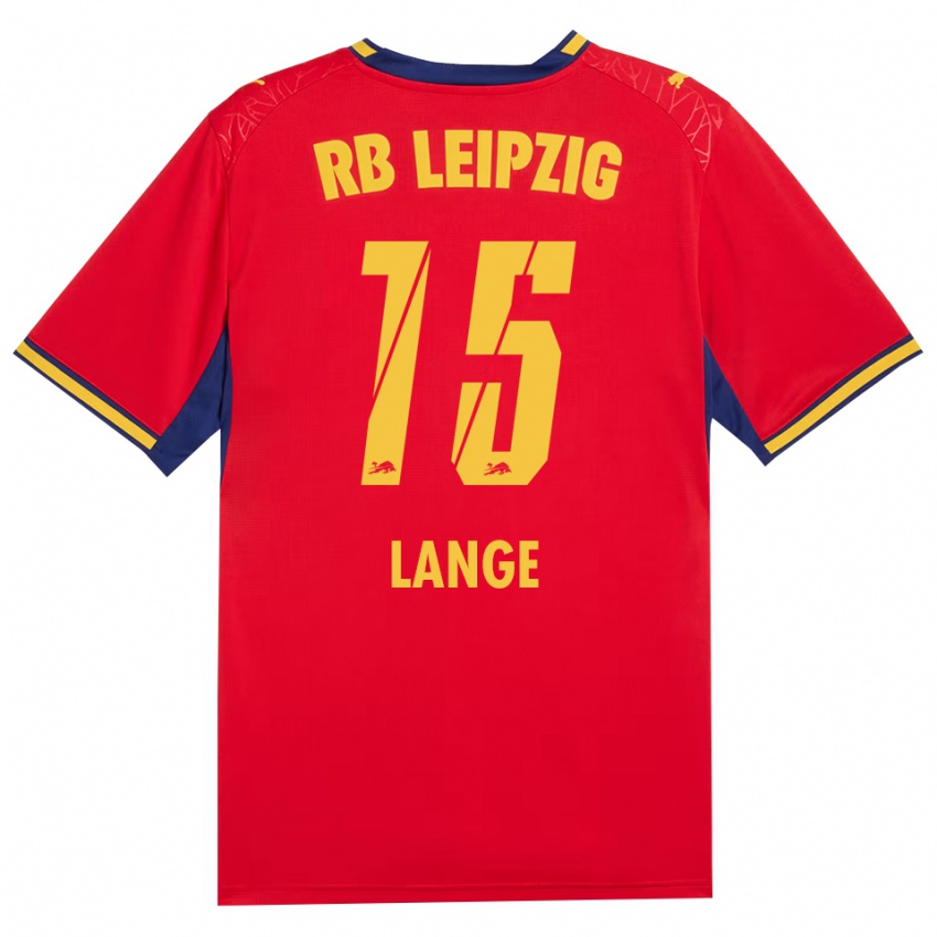 ילדים Oskar Lange #15 כחול מלכותי צהוב אדום הרחק ג'רזי 2026/27 חולצה קצרה