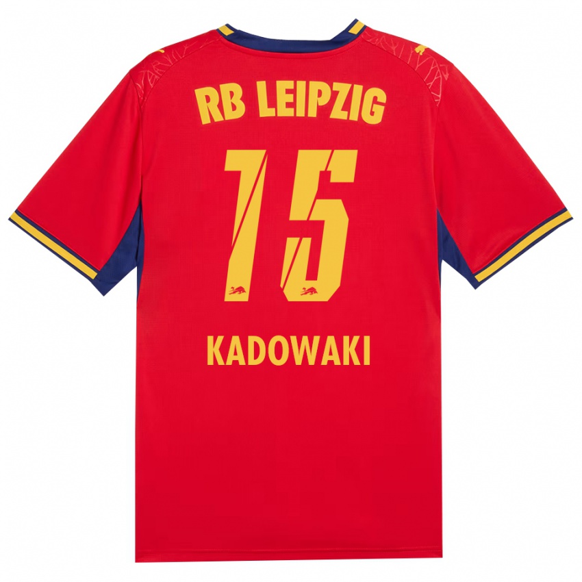 ילדים Mai Kadowaki #15 כחול מלכותי צהוב אדום הרחק ג'רזי 2026/27 חולצה קצרה