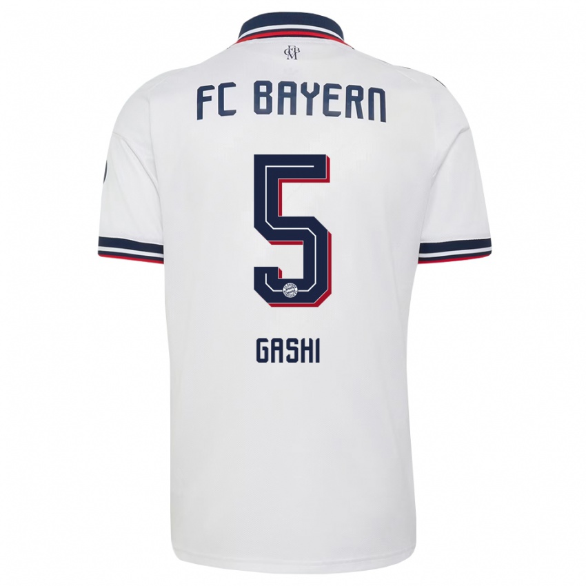 ילדים Afrim Gashi #5 אפור אדום לבן הרחק ג'רזי 2026/27 חולצה קצרה