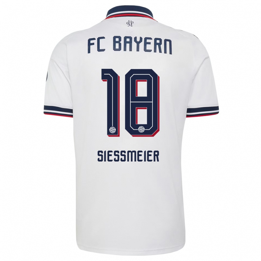 ילדים Maximilian Sießmeier #18 אפור אדום לבן הרחק ג'רזי 2026/27 חולצה קצרה