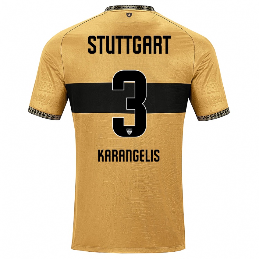 ילדים Konstantinos Karangelis #3 לבן שחור חום הרחק ג'רזי 2026/27 חולצה קצרה