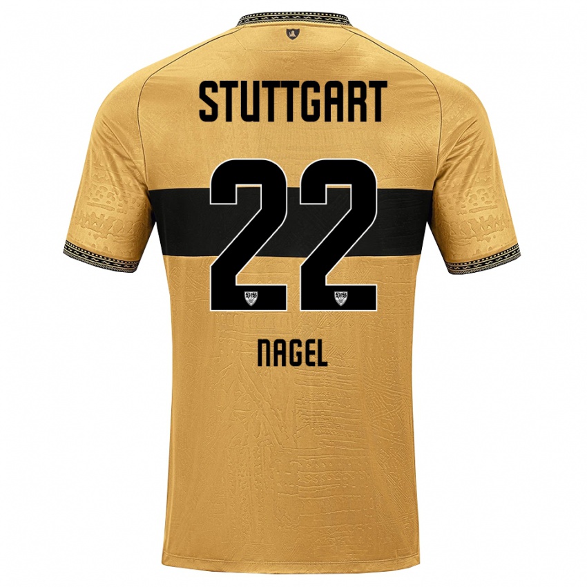 ילדים Lucas Nagel #22 לבן שחור חום הרחק ג'רזי 2026/27 חולצה קצרה