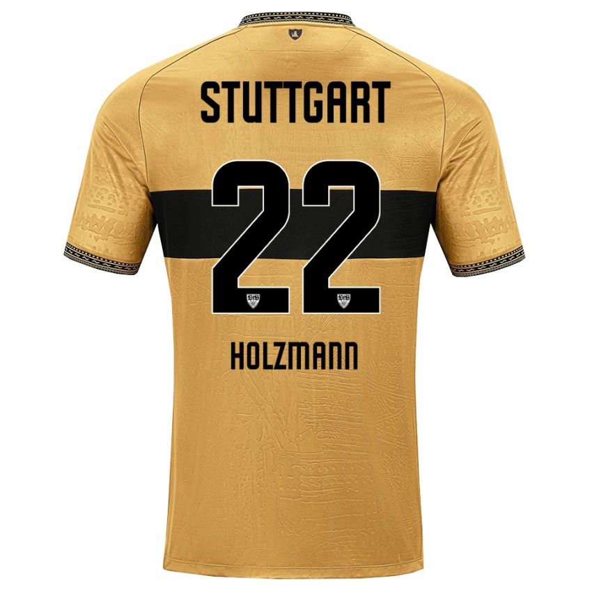 ילדים Lucas Holzmann #22 לבן שחור חום הרחק ג'רזי 2026/27 חולצה קצרה