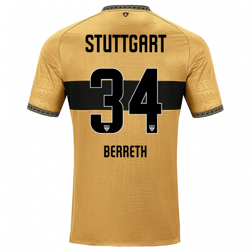 ילדים Luca Berreth #34 לבן שחור חום הרחק ג'רזי 2026/27 חולצה קצרה