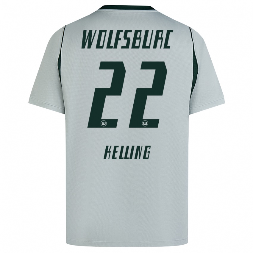 ילדים Lenny Kelling #22 ירוק אפור הרחק ג'רזי 2026/27 חולצה קצרה