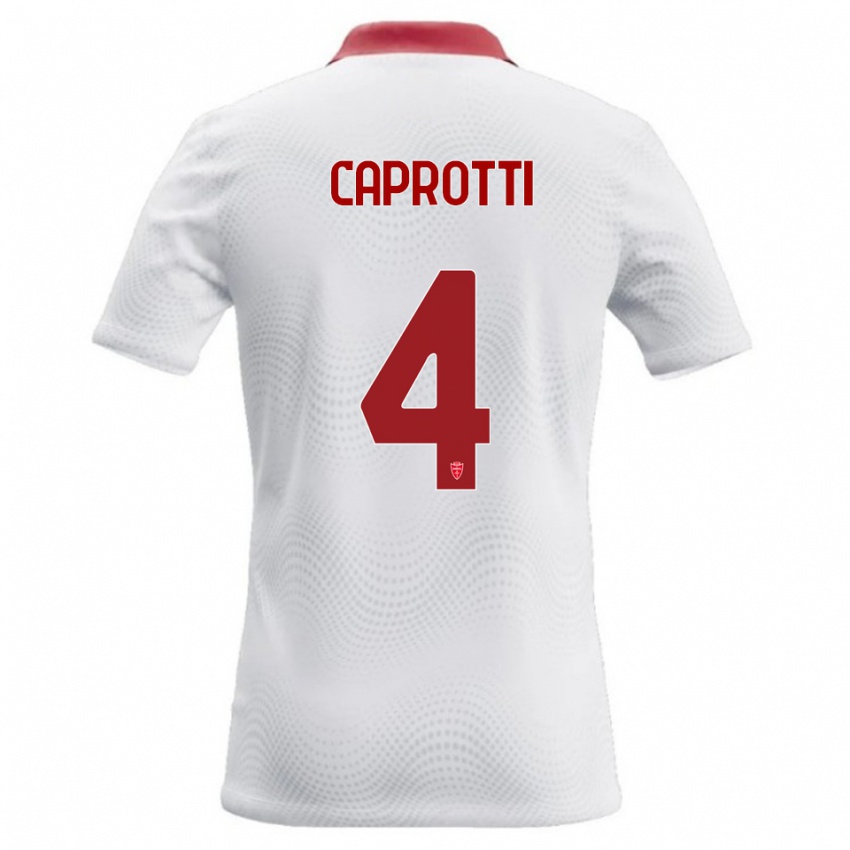 ילדים Carlo Caprotti #4 לבן אדום הרחק ג'רזי 2026/27 חולצה קצרה