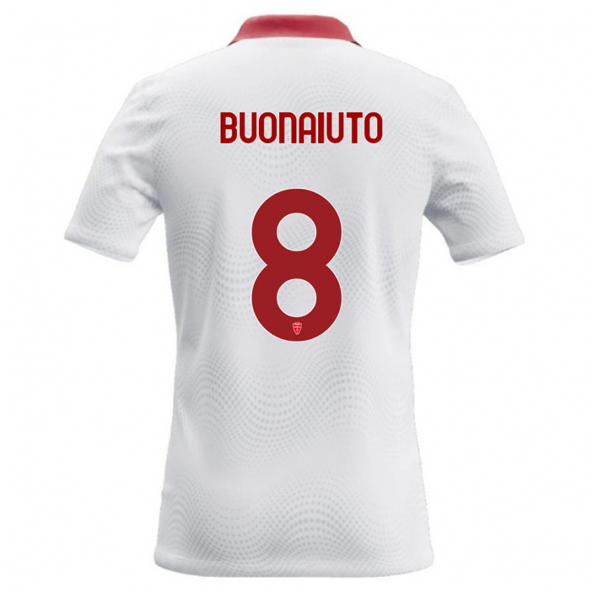 ילדים Marco Buonaiuto #8 לבן אדום הרחק ג'רזי 2026/27 חולצה קצרה