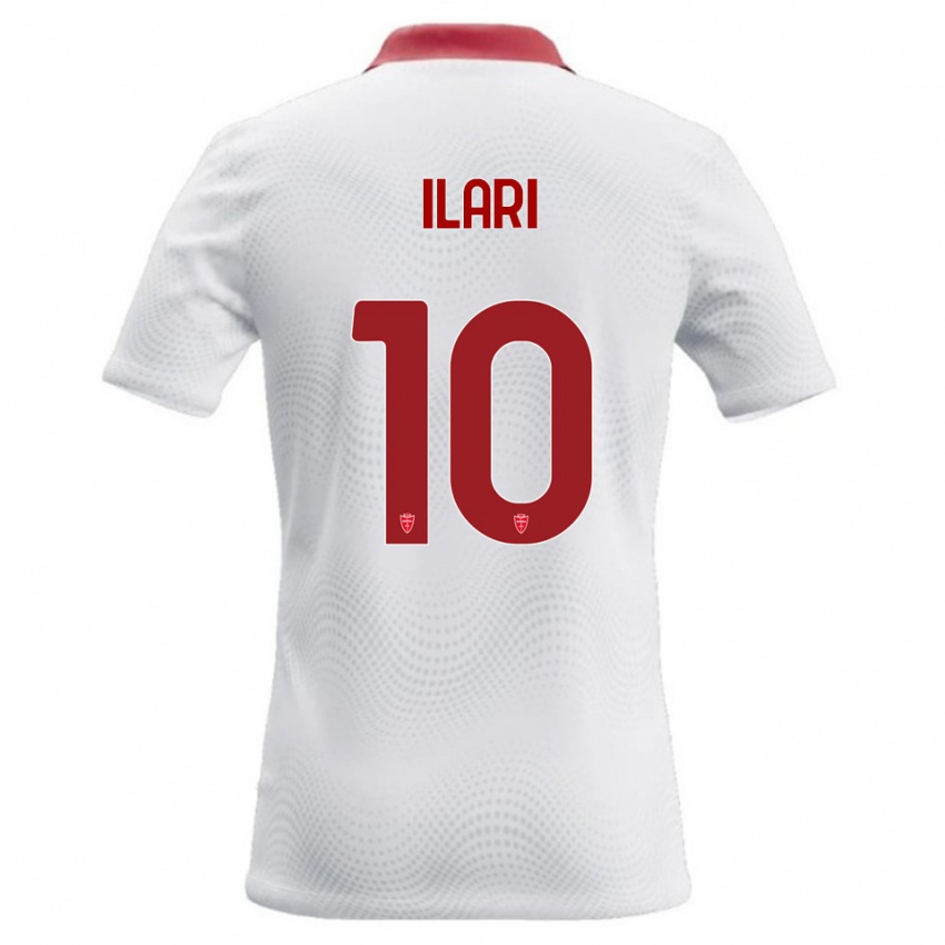 ילדים Mario Ilari #10 לבן אדום הרחק ג'רזי 2026/27 חולצה קצרה
