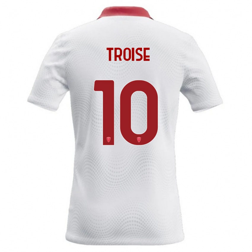 ילדים Antonio Troise #10 לבן אדום הרחק ג'רזי 2026/27 חולצה קצרה
