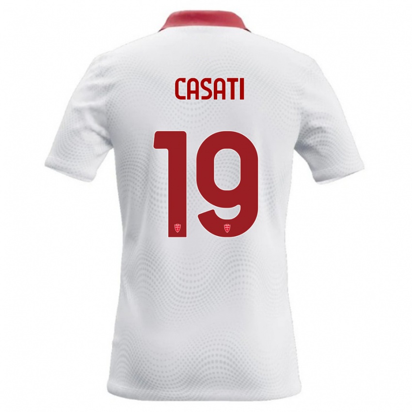 ילדים Leonardo Casati #19 לבן אדום הרחק ג'רזי 2026/27 חולצה קצרה