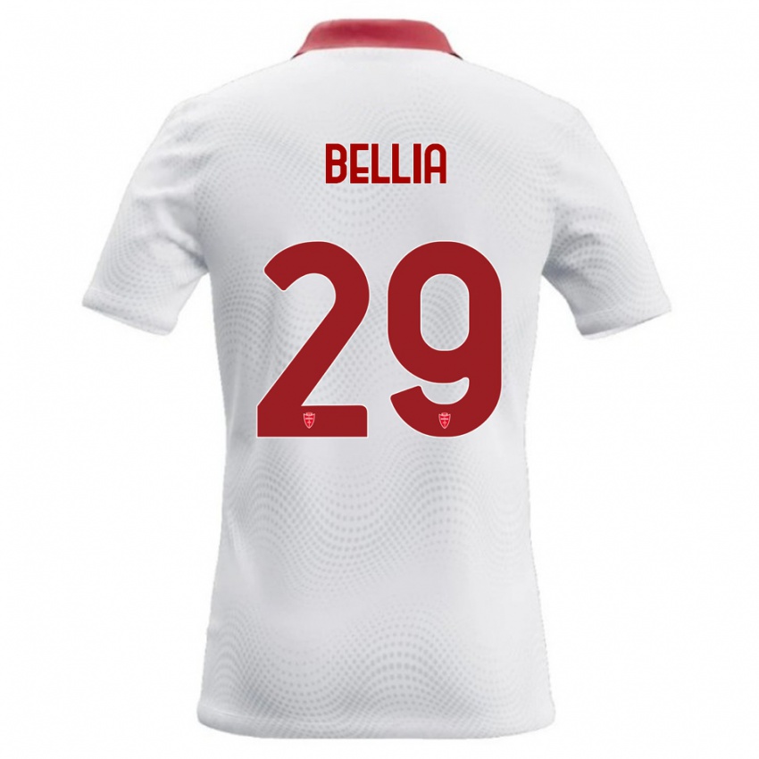 ילדים Edoardo Bellia #29 לבן אדום הרחק ג'רזי 2026/27 חולצה קצרה