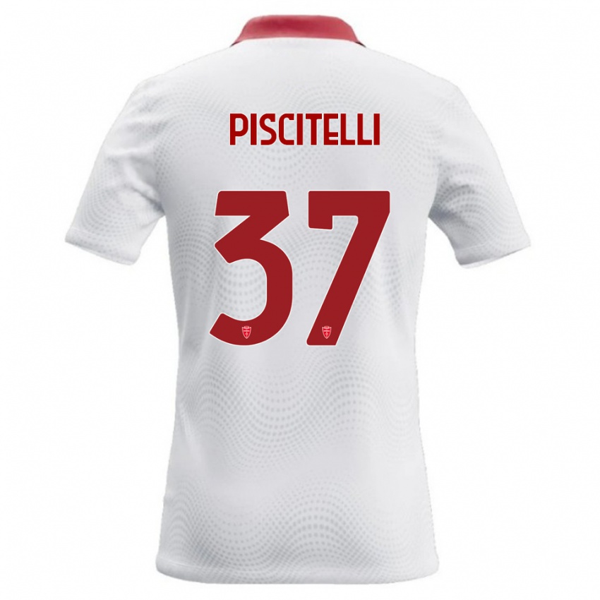 ילדים Pasquale Piscitelli #37 לבן אדום הרחק ג'רזי 2026/27 חולצה קצרה