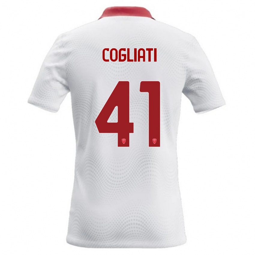 ילדים Andrea Cogliati #41 לבן אדום הרחק ג'רזי 2026/27 חולצה קצרה