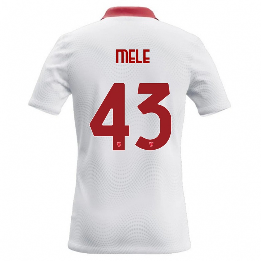 ילדים Fabio Mele #43 לבן אדום הרחק ג'רזי 2026/27 חולצה קצרה