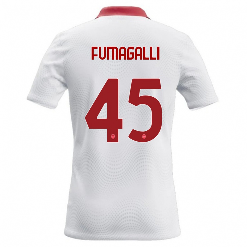 ילדים Valerio Fumagalli #45 לבן אדום הרחק ג'רזי 2026/27 חולצה קצרה