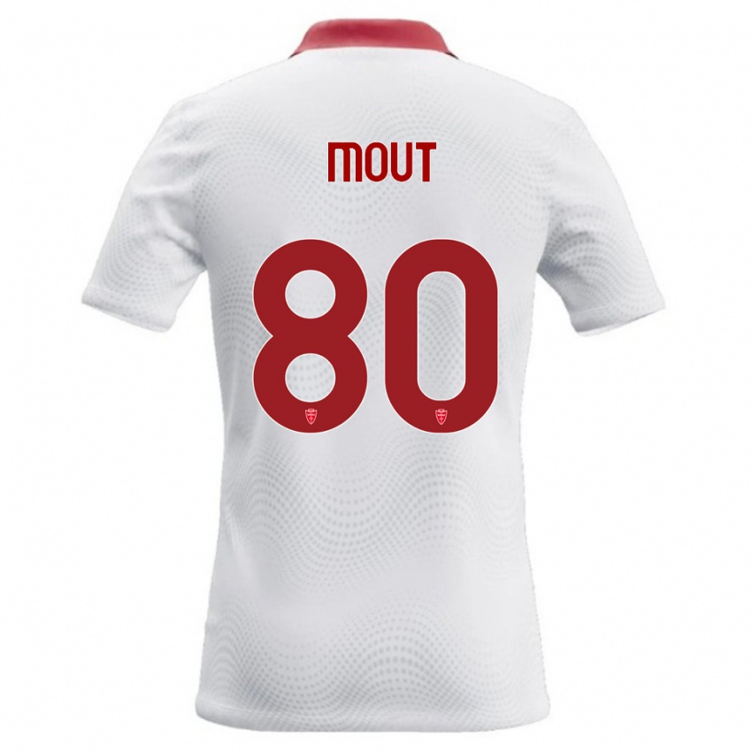 ילדים Mathis Mout #80 לבן אדום הרחק ג'רזי 2026/27 חולצה קצרה