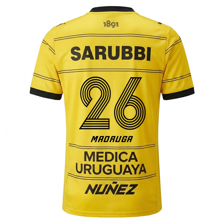 ילדים Andrés Madruga #26 צהוב שחור הרחק ג'רזי 2026/27 חולצה קצרה