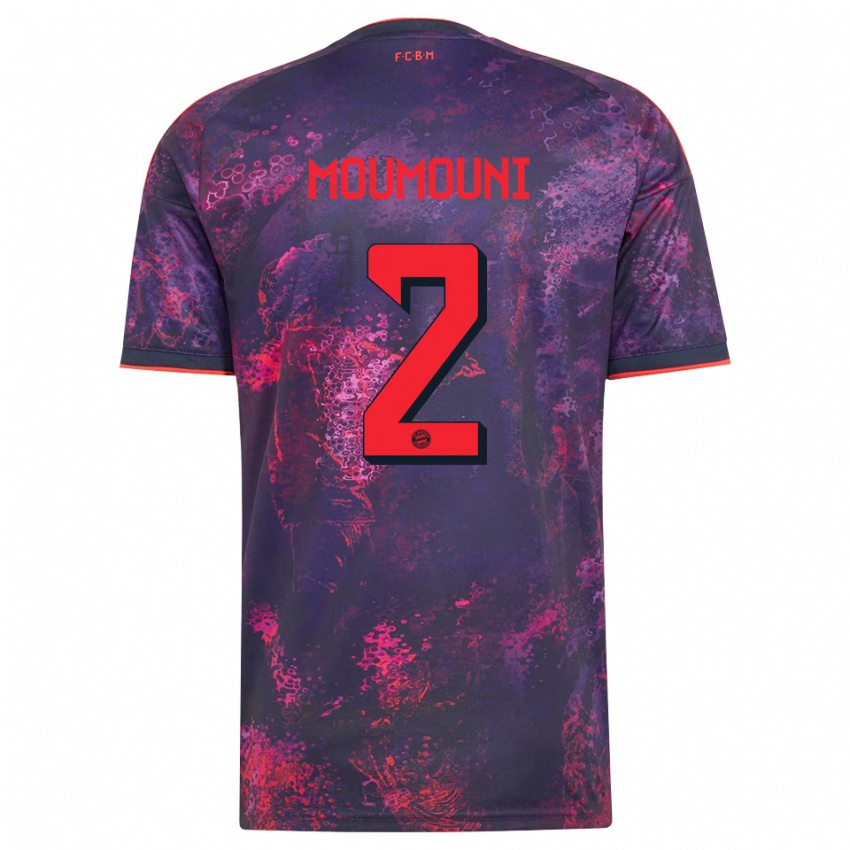 ילדים Rayan Moumouni #2 סגול אדום ג'רזי קיט שלישי 2026/27 חולצה קצרה