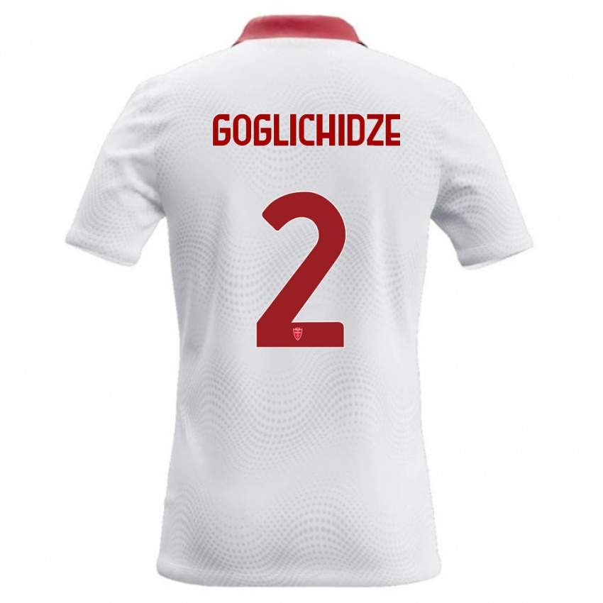 גברים Saba Goglichidze #2 לבן אדום הרחק ג'רזי 2026/27 חולצה קצרה