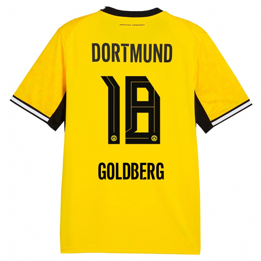גברים Niclas Goldberg #18 צהוב שחור לבן ג'רזי ביתית 2026/27 חולצה קצרה