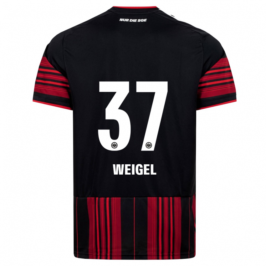 גברים Tobias Weigel #37 שחור אדום לבן ג'רזי ביתית 2026/27 חולצה קצרה