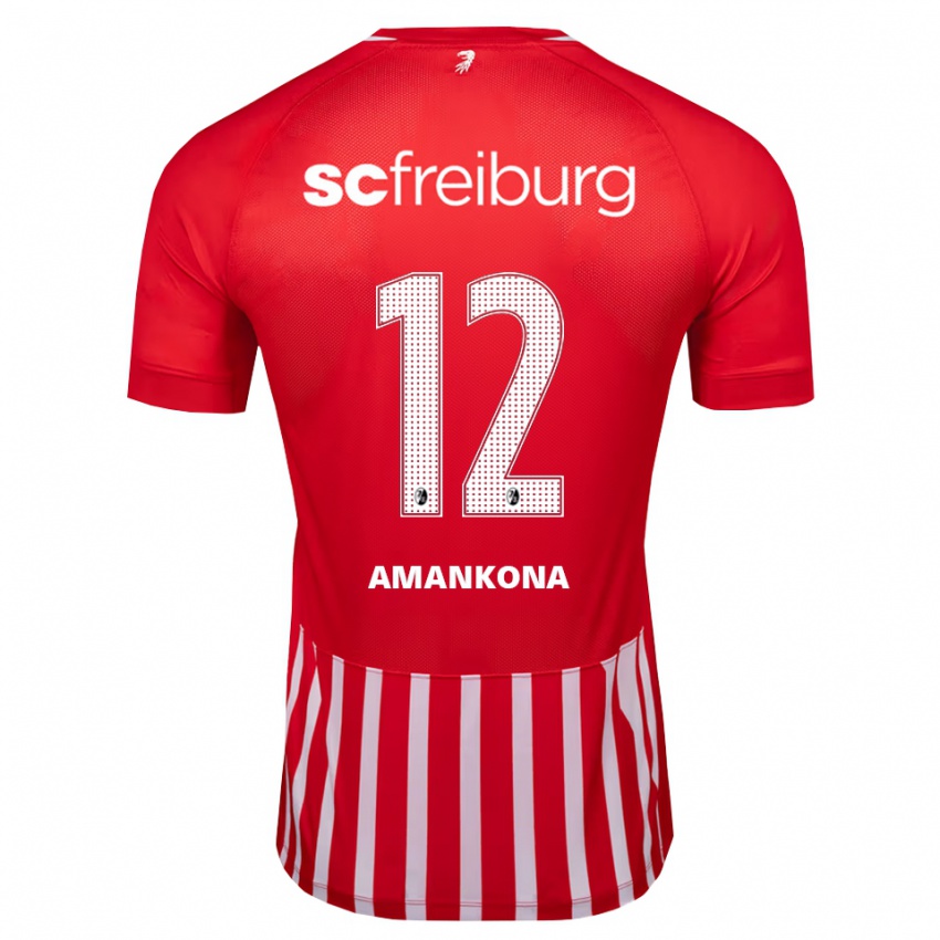 גברים Alvar Amankona #12 אדום לבן שחור ג'רזי ביתית 2026/27 חולצה קצרה