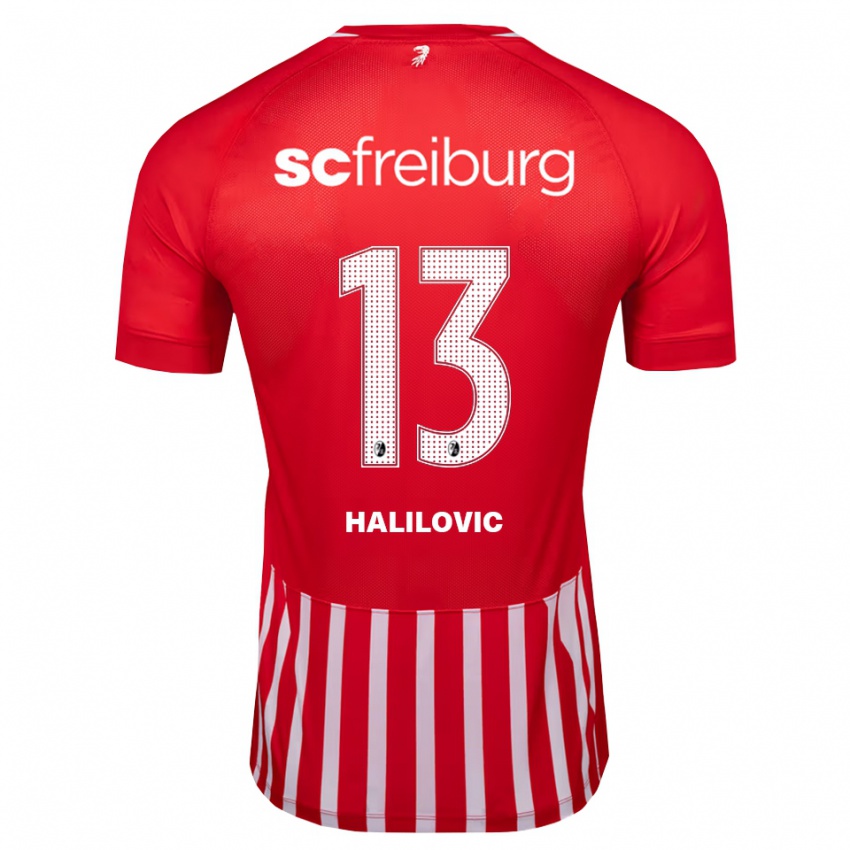 גברים Anel Halilovic #13 אדום לבן שחור ג'רזי ביתית 2026/27 חולצה קצרה