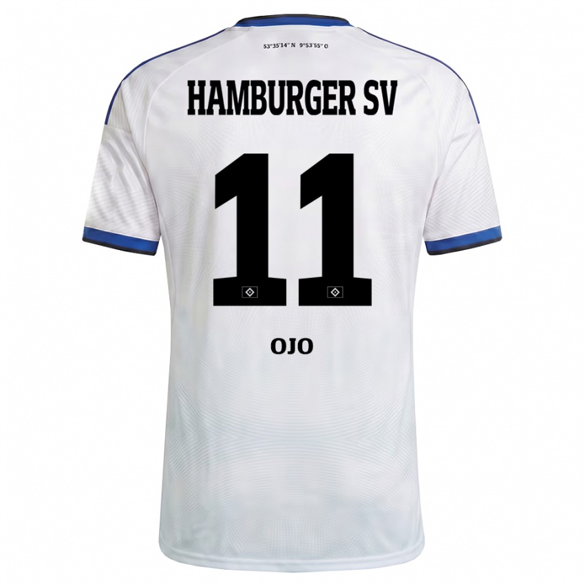 גברים Kelvin Ojo #11 לבן שחור כחול ג'רזי ביתית 2026/27 חולצה קצרה