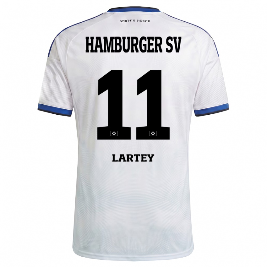 גברים Lars Lartey #11 לבן שחור כחול ג'רזי ביתית 2026/27 חולצה קצרה