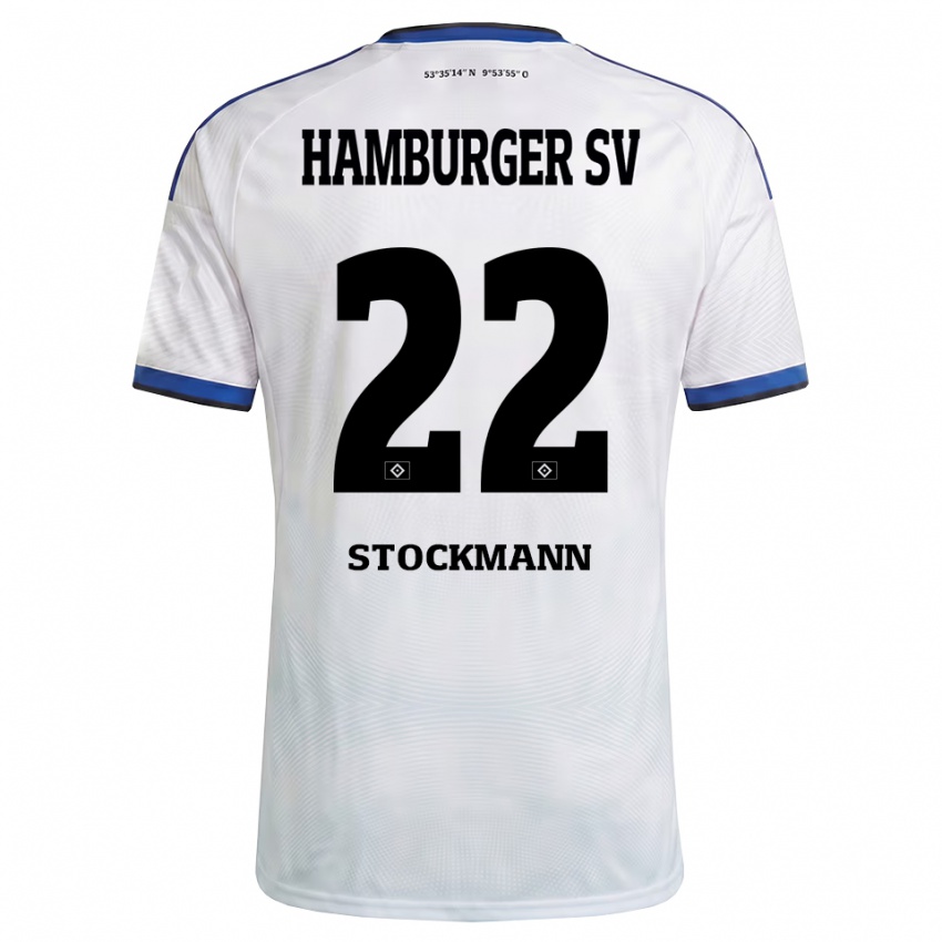 גברים Sarah Stöckmann #22 לבן שחור כחול ג'רזי ביתית 2026/27 חולצה קצרה
