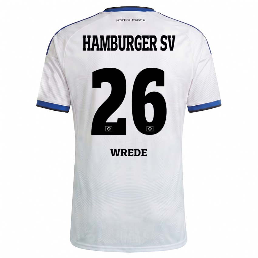 גברים Jonna Wrede #26 לבן שחור כחול ג'רזי ביתית 2026/27 חולצה קצרה