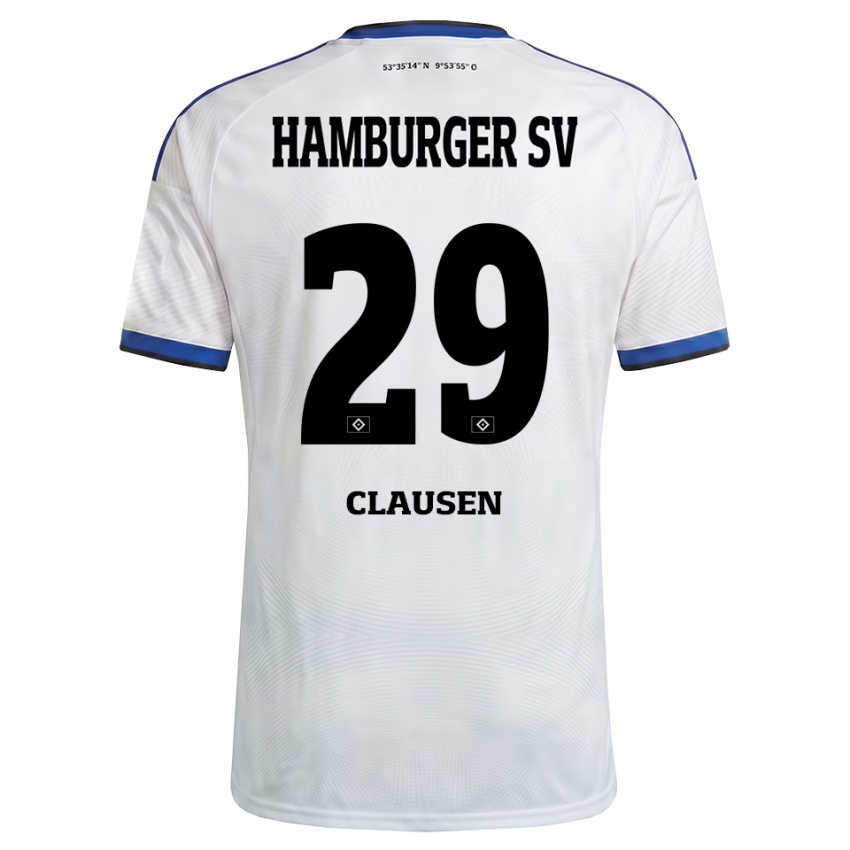 גברים Lina Clausen #29 לבן שחור כחול ג'רזי ביתית 2026/27 חולצה קצרה