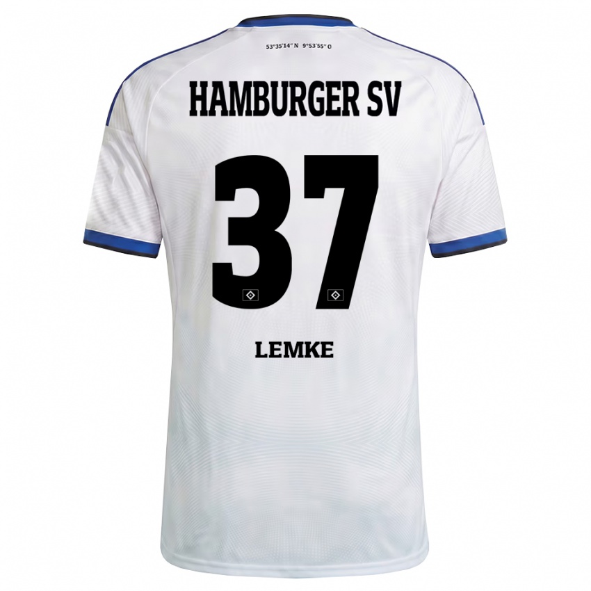 גברים Louis Lemke #37 לבן שחור כחול ג'רזי ביתית 2026/27 חולצה קצרה