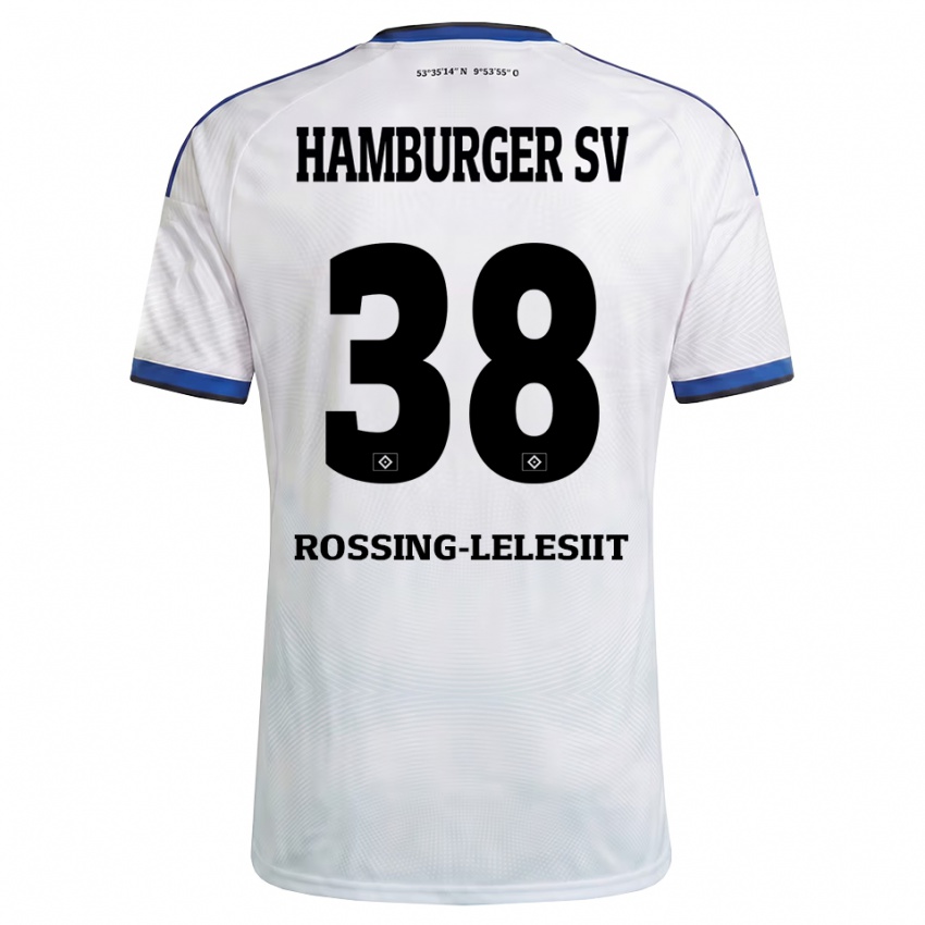 גברים Alexander Røssing-Lelesiit #38 לבן שחור כחול ג'רזי ביתית 2026/27 חולצה קצרה