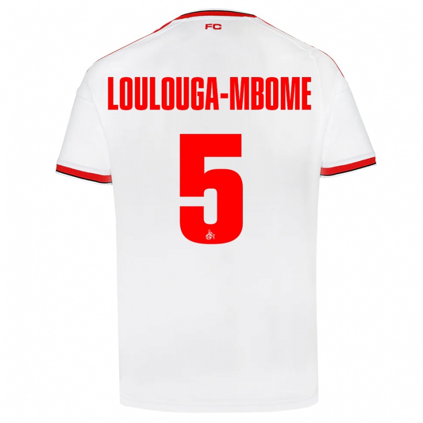 גברים Pascal Loulouga-Mbome #5 לבן אדום שחור ג'רזי ביתית 2026/27 חולצה קצרה