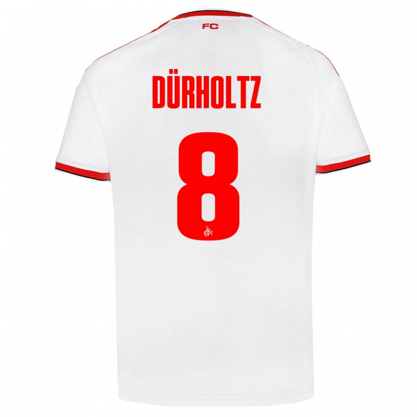 גברים Luca Dürholtz #8 לבן אדום שחור ג'רזי ביתית 2026/27 חולצה קצרה