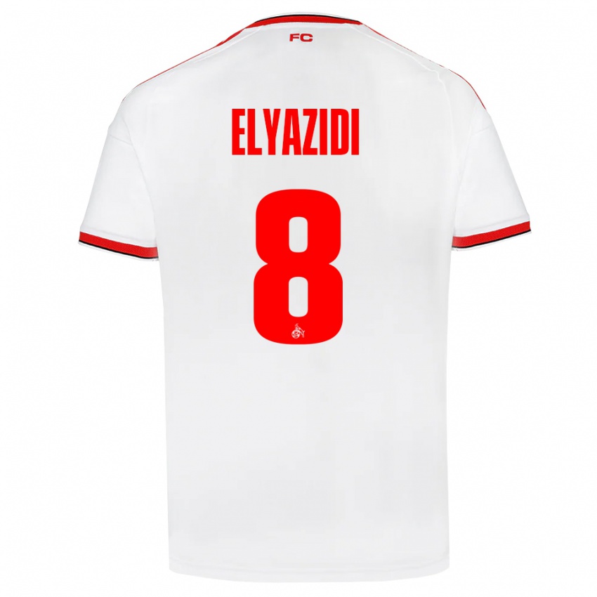 גברים Ilias Elyazidi #8 לבן אדום שחור ג'רזי ביתית 2026/27 חולצה קצרה