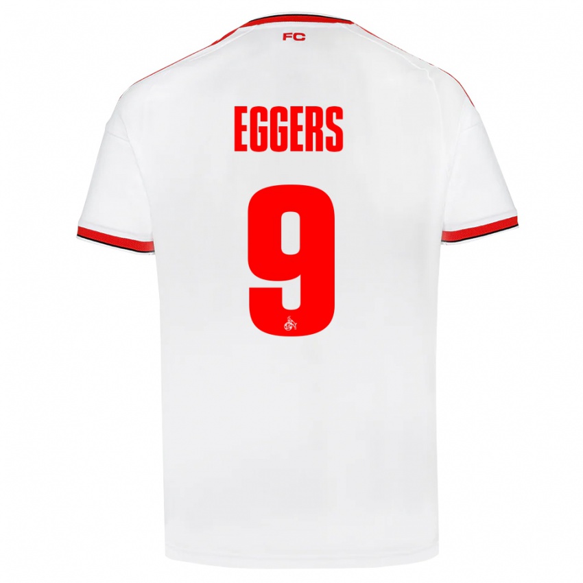 גברים Milian Eggers #9 לבן אדום שחור ג'רזי ביתית 2026/27 חולצה קצרה