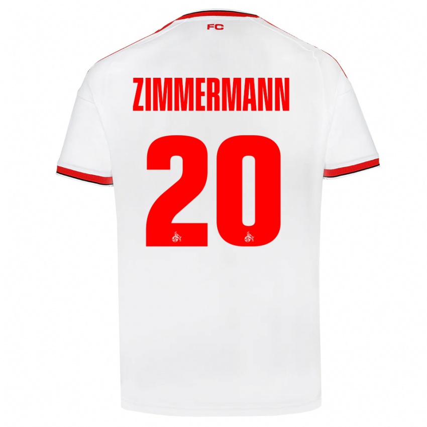 גברים Nick Zimmermann #20 לבן אדום שחור ג'רזי ביתית 2026/27 חולצה קצרה