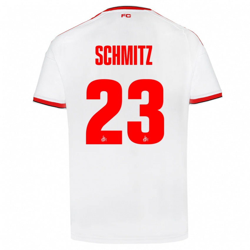 גברים Timo Schmitz #23 לבן אדום שחור ג'רזי ביתית 2026/27 חולצה קצרה