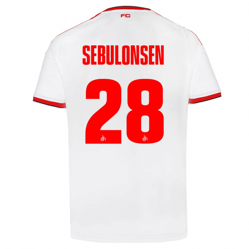 גברים Sebastian Sebulonsen #28 לבן אדום שחור ג'רזי ביתית 2026/27 חולצה קצרה