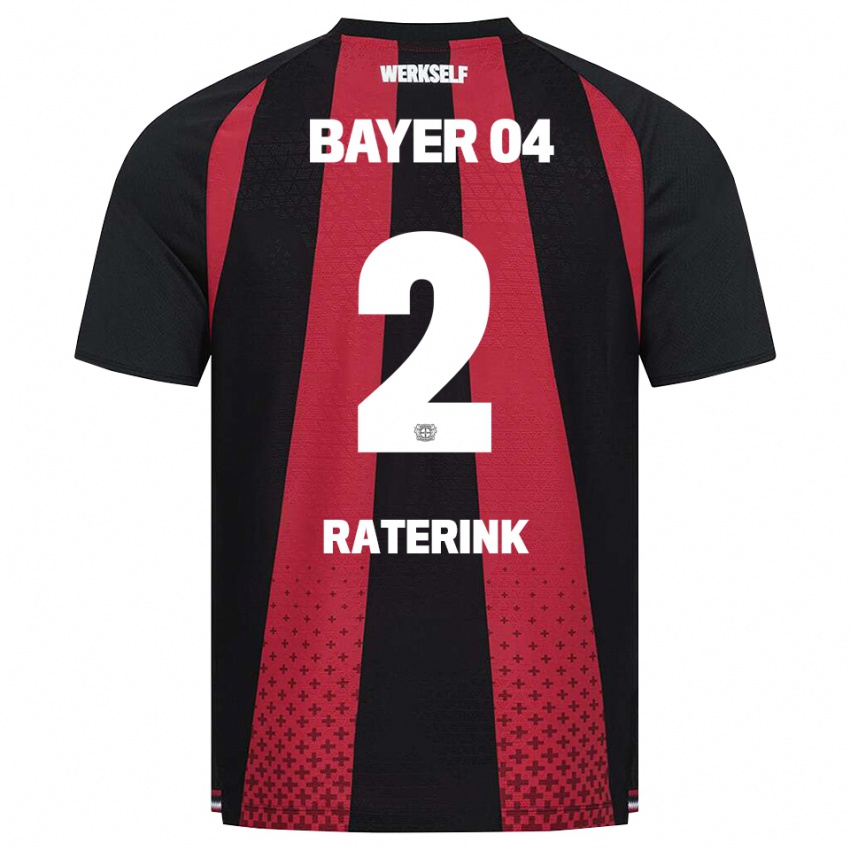 גברים Othniël Raterink #2 שחור לבן אדום ג'רזי ביתית 2026/27 חולצה קצרה