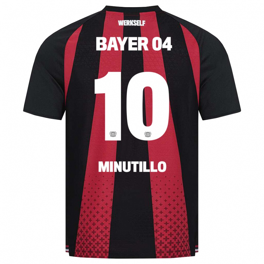 גברים Gabriel Minutillo #10 שחור לבן אדום ג'רזי ביתית 2026/27 חולצה קצרה