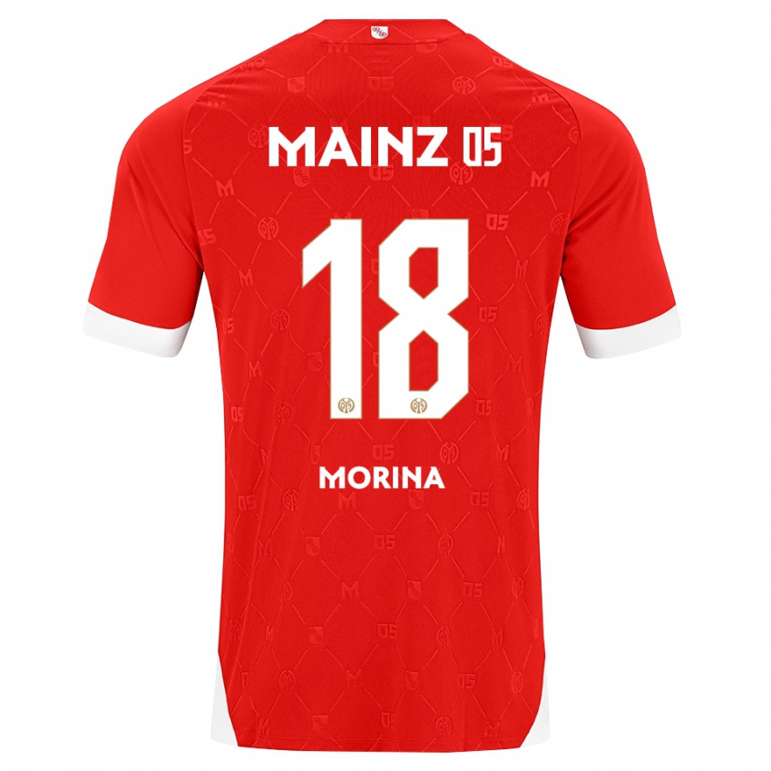 גברים Genti Morina #18 אדום לבן ג'רזי ביתית 2026/27 חולצה קצרה